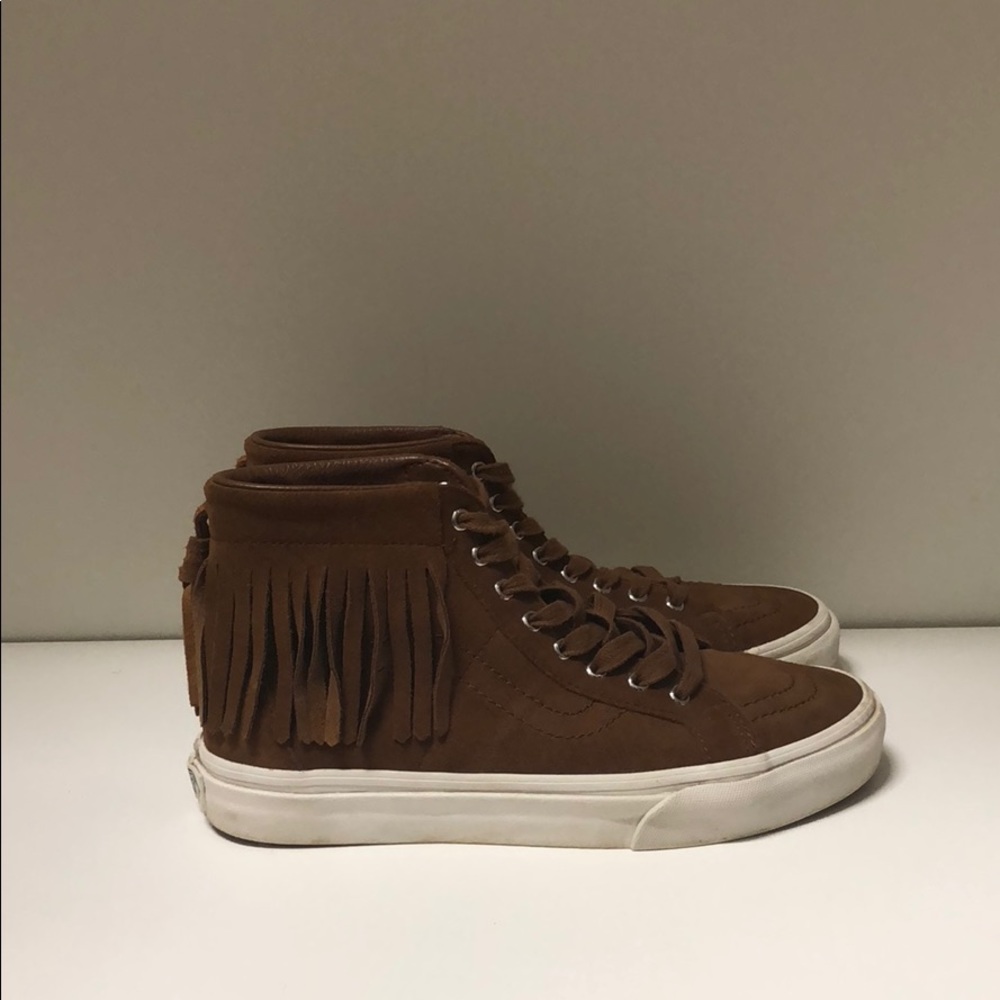 Brown Vans with fringe